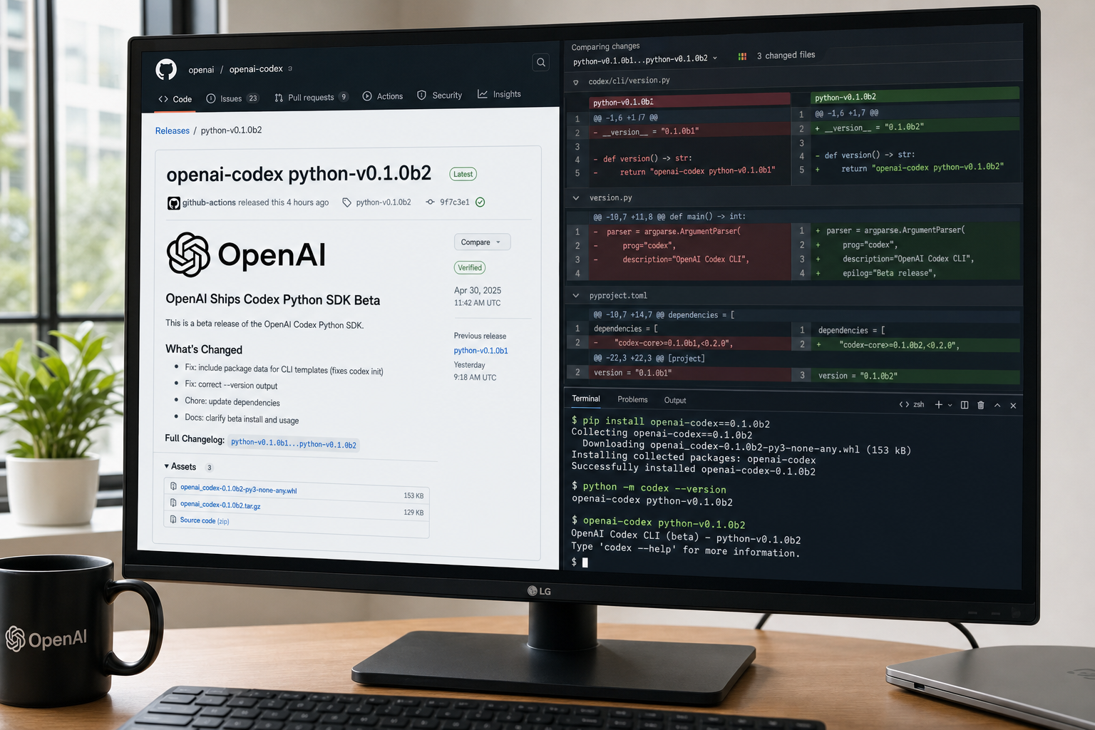 openai-codex b1 → b2: What the Same-Day Beta Fix Reveals